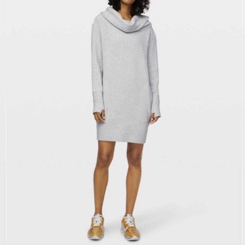 NWT LULULEMON ATHLETICA  Gray Cowl Neck Sweater Dress